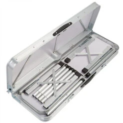 Casaria Set Tavolo Da Campeggio Con 2 Panche In Alluminio A Valigetta Tavolino Picnic Giardino Bianco -Giardino di Lusso 23530770 5