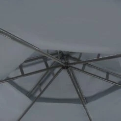 Gazebo Da Giardino Esagonale Acciaio E Tessuto Grigio Protezione Solare Portel -Giardino di Lusso 23753986 5