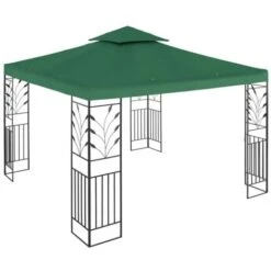 Gazebo Da Giardino E Terrazzo In Metallo Tendone Feste 3 X 3 M In Verde Scuro -Giardino di Lusso 24396205 3
