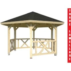 GAZEBO DA GIARDINO IN LEGNO D' ABETE NORDICO - Cm 337(diametro) - ITALFROMGIARD2