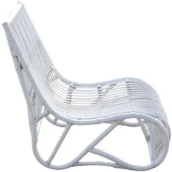 Poltrona Bassa In Rattan Naturale Chillvert Parma 61x94x85 Cm Bianca Senza Braccioli -Giardino di Lusso 27234449 5