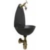 Fontana A Muro Mod.Palma Colore Ghisa Per Casa Giardino + Rubinetto Cod.303B In Ottone Brunito E Sifone