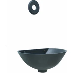 Fontana A Muro Mod. 600 Grigio Ghisa Con Rosone Liscio Per Casa Giardino