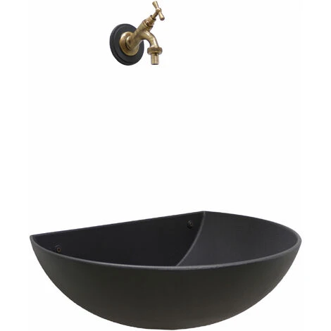 Fontana A Muro Mod.Venezia Color Ghisa Per Casa E Giardino + Rubinetto Brunito Cod.303B In Ottone Brunito 3 Fontana A Muro Mod.Venezia Color Ghisa Per Casa E Giardino + Rubinetto Brunito Cod.303B In Ottone Brunito