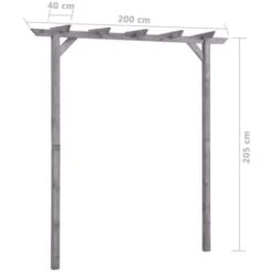 Pergolato Da Giardino Grigio 200x40x205 Cm In Pino Impregnato VidaXL -Giardino di Lusso 27989150 5