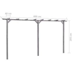 Pergolato Da Giardino Grigio 400x40x205 Cm In Pino Impregnato VidaXL -Giardino di Lusso 27989156 3