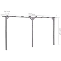 Pergolato Da Giardino Grigio 400x40x205 Cm In Pino Impregnato VidaXL -Giardino di Lusso 27989156 5