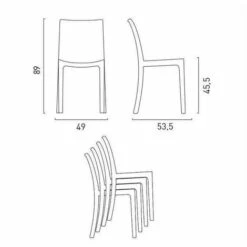 Sedie Poly Rattan Bar Giardino Gelateria Impilabile BISTROT Grand Soleil -Giardino di Lusso 28372988 3