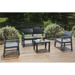 SET SALOTTO RESINA RATTAN KILIMANJARO ANTRACITE