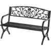 Outsunny Panchina Da Esterno In Ghisa Lavorata, Nero, 127x60x85cm -Giardino di Lusso 28944811 1
