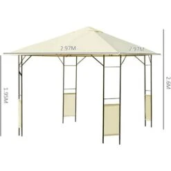 Outsunny Tendone Gazebo Da Giardino Bianco In Metallo 3x3m -Giardino di Lusso 28944831 3