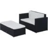 Outsunny Set Mobili Da Giardino In PE Rattan Set Divano E Poggiapiedi Con Cuscini, Nero -Giardino di Lusso 28945067 1
