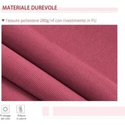 Outsunny Tenda Da Sole Per Esterno Avvolgibile A Parete Impermeabile In Poliestere, Rosso Bordeaux 3x2.5m -Giardino di Lusso 28945073 4