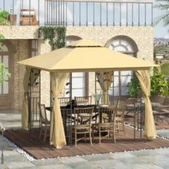 Outsunny Gazebo Da Giardino Con Doppio Tettuccio, 3x3m -Giardino di Lusso 28945441 2