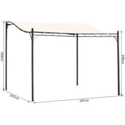 Outsunny Gazebo Tenda Parasole Con Telo In Poliestere, Crema, 297x297cm -Giardino di Lusso 28945643 3