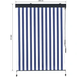 Outsunny Tenda Avvolgibile A Rullo Impermeabile Funzionamento Manovella Bianco E Blu 140 X 200 Cm -Giardino di Lusso 28946060 3