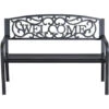Outsunny Panchina Da Giardino In Metallo Nero Design Vintage