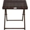 Outsunny Tavolino Da Giardino Pieghevole In Rattan Sintetico E Acciaio Marrone -Giardino di Lusso 28947168 1