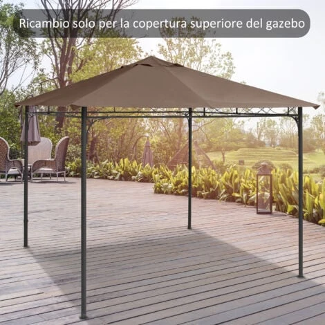 Outsunny Tetto Di Ricambio Telo Sostitutivo Per Gazebo Traspirante 3x3m 4 Outsunny Tetto Di Ricambio Telo Sostitutivo Per Gazebo Traspirante 3x3m - immagine 2