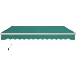 Outsunny Tenda Da Sole A Manovella Copertura Impermeabile 400x250cm Verde