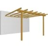 Pergola Addossata Gazebo Pino Massello Impregnato Cm.400x300 - Losa
