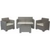 SALOTTINO DA GIARDINO IN POLIPROPILENE NEBRASKA 4 POSTI TORTORA -Giardino di Lusso 29541241 1