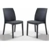 COPPIA SEDIE MODELLO VIRGINIA IN POLIPROPILENE ANTRACITE FINITURA RATTAN -Giardino di Lusso 29554640 1