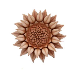 DECORAZIONE FIORE PETALI GIRASOLE CM.15 IN TERRACOTTA