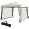 Outsunny Gazebo Impermeabile Con Pareti Rimovibili Struttura In Acciaio E Copertura Oxford, Crema, 3x3m -Giardino di Lusso 29808553 1
