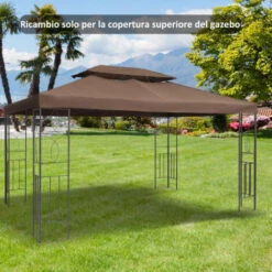 Outsunny Tetto Sostitutivo Per Gazebo, Caffè, 3x4m -Giardino di Lusso 29808697 2
