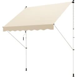 Outsunny Tenda Da Sole Avvolgibile Autoportante Beige 300×150cm