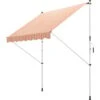 Outsunny Tenda Da Sole A Muro Con Pali Di Supporto, Bianco E Giallo, 300x150cm -Giardino di Lusso 29808731 1