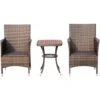Outsunny Set Poltroncine Da Giardino In Rattan Con Tavolino, Marrone -Giardino di Lusso 29809141 1