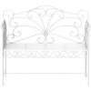 Outsunny Panchina Biposto Da Giardino Stile Romantico In Ferro, Bianco, 109.5x51x95.5cm