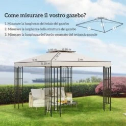 Outsunny Tetto Di Ricambio Impermeabile Per Gazebo Da Giardino Doppio Tetto 3x3m -Giardino di Lusso 29809713 4
