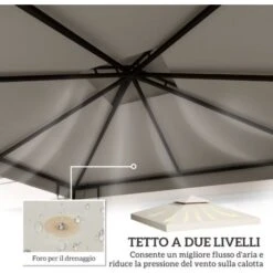 Outsunny Tetto Di Ricambio Impermeabile Per Gazebo Da Giardino Doppio Tetto 3x3m -Giardino di Lusso 29809713 5