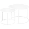Outsunny Set 2 Tavolini Da Salotto E Giardino Sovrapponibili In Ferro, Bianco -Giardino di Lusso 29967946 1