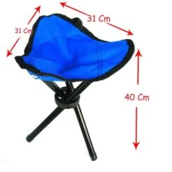Sgabello Pieghevole Da Campeggio Portatile 3 Piedi Regolabili Pesca Escursione -Giardino di Lusso 30164384 2