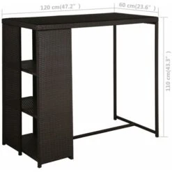 Set Da Bar Da Giardino 5 Pz Con Cuscini In Polyrattan Marrone VidaXL -Giardino di Lusso 30197741 3