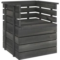 Poltrona Da Giardino In Legno Massello Di Pino Grigio Scuro VidaXL