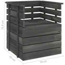 Poltrona Da Giardino In Legno Massello Di Pino Grigio Scuro VidaXL -Giardino di Lusso 30199613 3