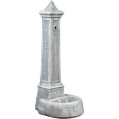 Fontana Da Giardino Vedovella Lecce Anticato Grigio, 36x46x100 Cm - Kam