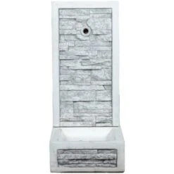 Fontana Da Giardino A Muro Adige Anticato Colore Grigio, 40x40x92 Cm - Kam
