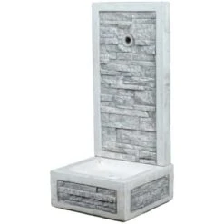 Fontana Da Giardino A Muro Adige Anticato Colore Grigio, 40x40x92 Cm - Kam -Giardino di Lusso 30211266 3