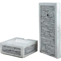 Fontana Da Giardino A Muro Adige Anticato Colore Grigio, 40x40x92 Cm - Kam -Giardino di Lusso 30211266 4