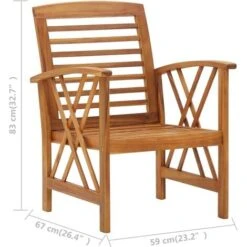 Sedie Da Giardino 2 Pz In Legno Massello D'Acacia VidaXL -Giardino di Lusso 30530680 3