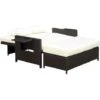 Outsunny Divanetto Da Giardino Con Panca Poggiapiedi In Rattan PE Marrone -Giardino di Lusso 30531160 1