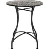 Outsunny Tavolino Da Giardino In Metallo E Ceramica, Tavolo Da Esterno Per Terrazzo O Balcone, Ф60x71cm, Nero -Giardino di Lusso 30531209 1