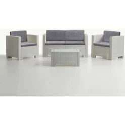 Salottino Da Giardino In Polipropilene Colorado 4 Posti Bianco