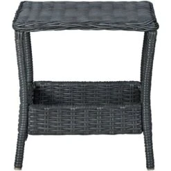 Tavolo Da Giardino Grigio Scuro 45x45x46,5 Cm In Polyrattan VidaXL -Giardino di Lusso 30673958 2